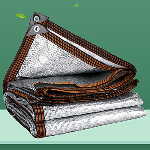 99% Reflective Aluminum Foil Shade Cloth Net,Anti-Aging Heat Insulation Shade Fabric,Water and Air Permeable Mesh Tarp,for Courtyard Greenhouse Sun Room Roof Car (2x3m/6.6x9.8ft)