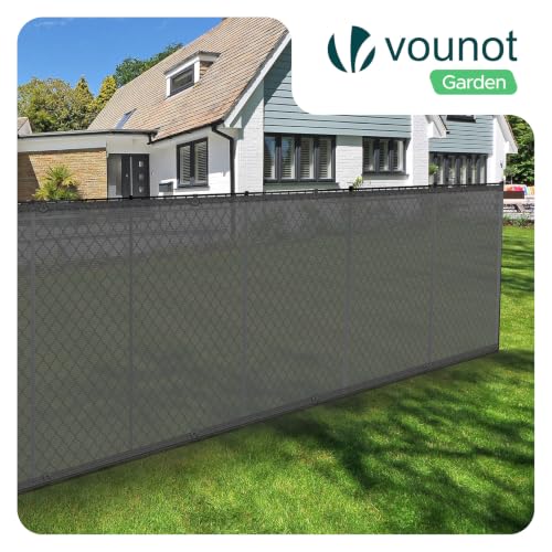 Image of VOUNOT Privacy Netting 1x10m Garden Screening HDPE Shading Net, 75% Shading Rate UV-resistant, Tear-Resistant Windbreak Fencing with Holes and Cable Ties, Grey