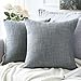 Artscope Housse de Coussin, Lot de 2 en Lin Canapé Taie d'oreiller de Couleur Pure pour Maison Salon Chambre Décoration D'intérieur (Gris Foncé, 60x60cm)