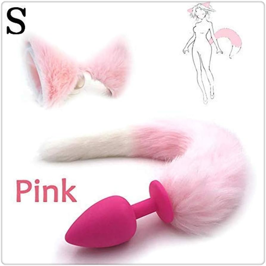 Carinloing Head Fox Tail and Ears Hairpin Headband Costume Cosplay for Girls (Pink)