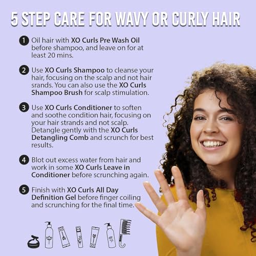 Image of XO Curls Hydrating Leave In Conditioner for Dry and Frizzy Hair. With Brahmi, Olive Squalene & Argan Oil For Frizz-Free, Soft Curly and Wavy Hair. Leave in Conditioner for Curly Hair Women - 500ml