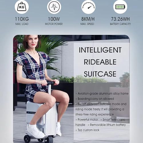 Smart Rideable Suitcase SE3miniT 20inch Electric Suitcase You Can Ride, Tandem/Single Ride, Max Load 100kg, 73.26Wh Disassemble Battery/Alloy Frame/Direct Charging3