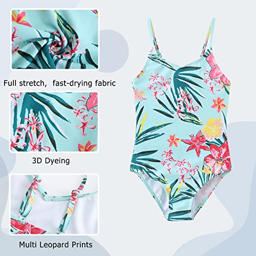 Image of Moon Tree Girls One Piece Swimsuits Ruffle Swimwear Beach Bathing Suit 2-14 Years