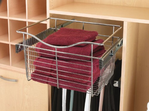 Rev-A-Shelf Pull-Out Closet Basket 24W x 16D x 11H Chrome