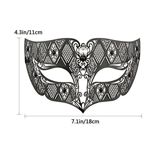Image of Thmyo Couple's Venetian Masquerade Masks, Metal Mask Costumes Mardi Gras Prom Mask Set