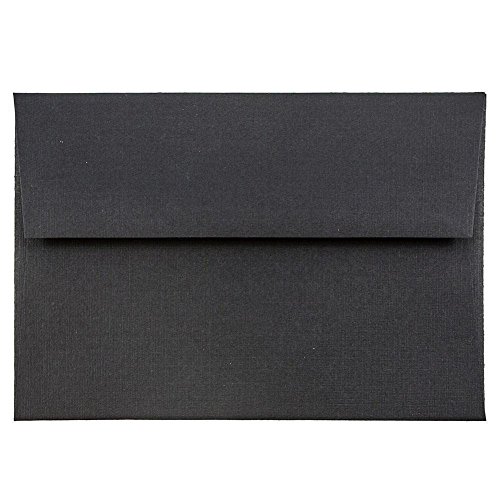 JAM PAPER 4Bar A1 Premium Invitation Envelopes - 3 5/8 x 5 1/8 - Black Linen - Bulk 250/Box