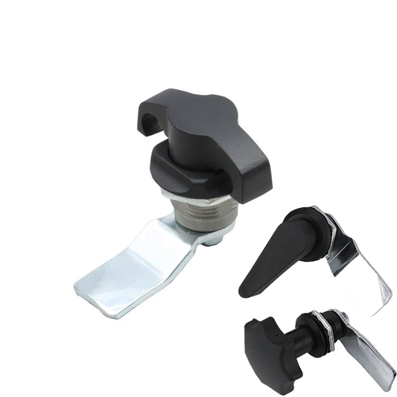 Sxolcoufoh Ms714 4 Ms714-3 Black Handle Cabinet Cam Lock Zinc Alloy T Shape Rotary Unlock 1Pcs(Ms714 4)