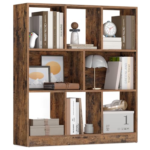 VASAGLE Custos Collection - Bookshelf, 3-Tier Bookcase, Book Shelf, Open Storage Shelf, 9.4 x 35.4 x 39.4 Inches, for Living Room, Home Office, Dining Room, Rustic Brown ULBC455K01