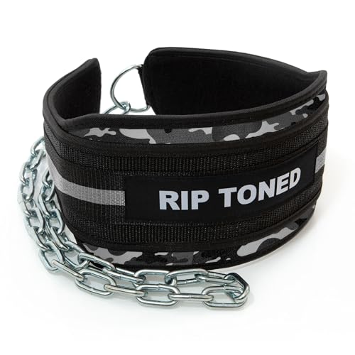 Rip Toned Dip Belt – Weight Lifting Belt with 36' Steel Chain for Dips, Chin Ups & Pullups Heavy Duty | Comfortable Fit | Supports Progressive Overload for Strength & Muscle Gains