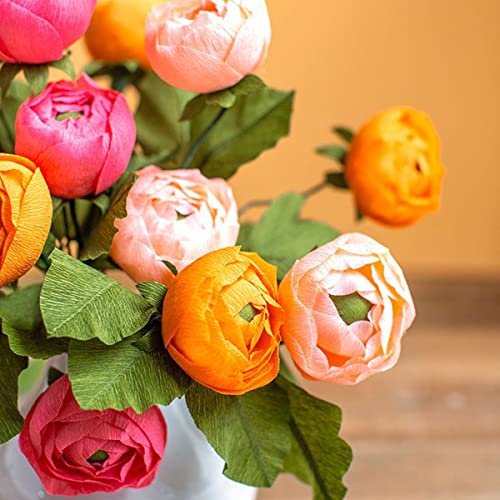 Cieovo Crepe Paper Flower Diy Kits, 8 Rolls Rainbow Bright Colors Crepe Paper Rolls Green Floral Tape And 50 Green Floral Iron Wire For Wedding Festival Party Wreath Making Supplies Diy Flower Crafts #TOP4