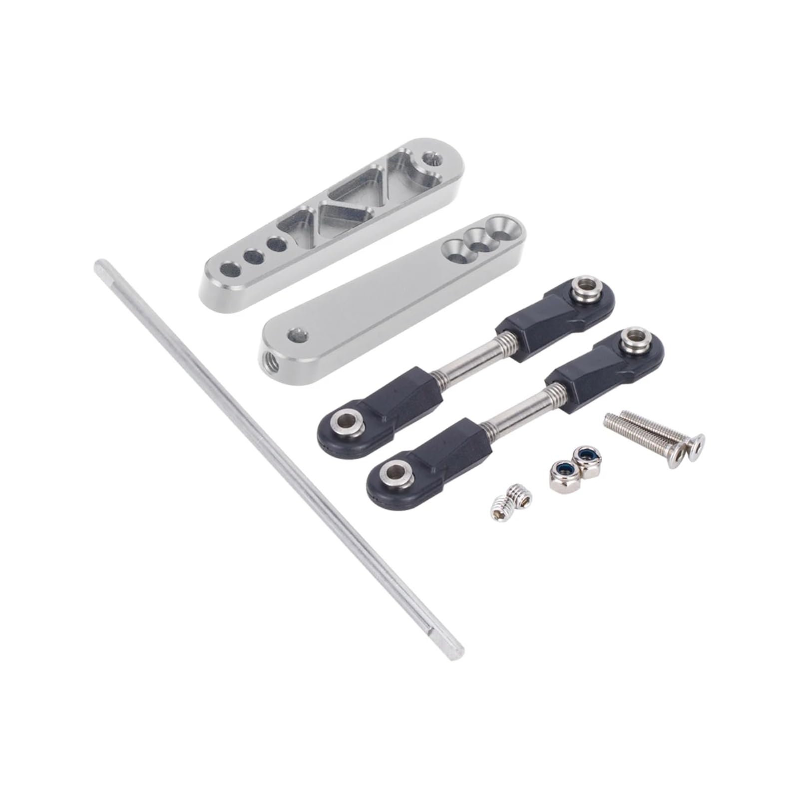RC Upgrade Accessories for Axial for Wraith RR10 90048 90053 1/10 1Set Metal Rear Sway Bar Anti-Tilt Rod Kit RC Crawler Car Parts DIY(Silver)