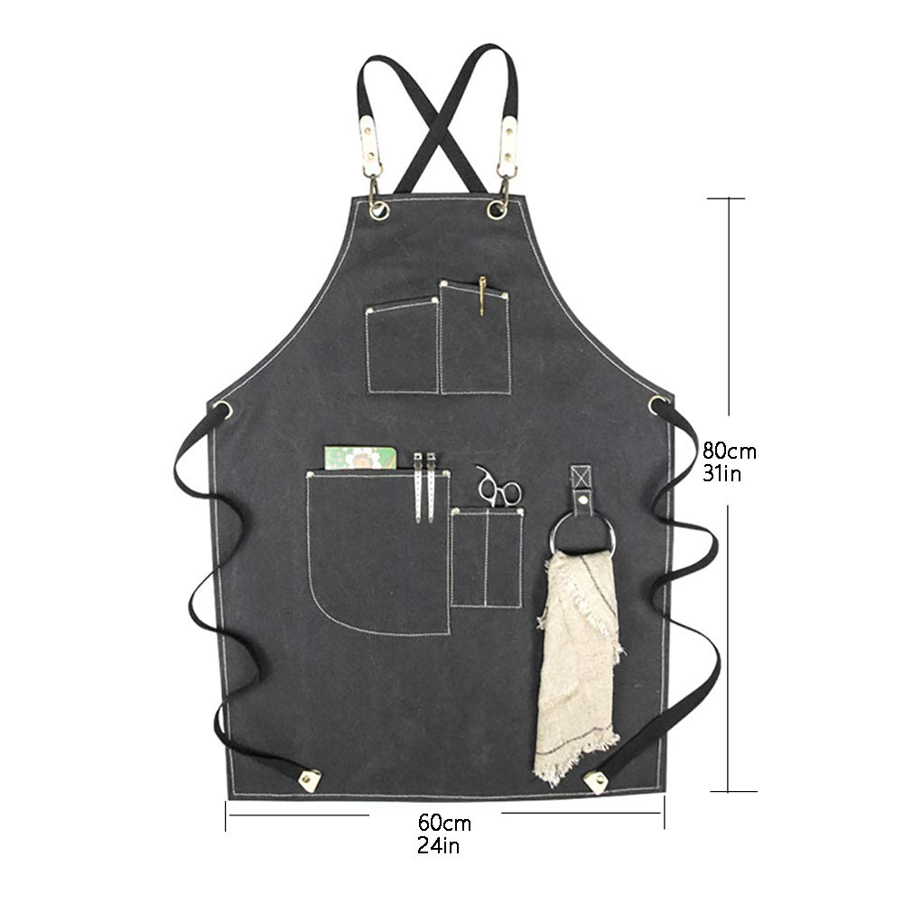 Grembiule Da Lavoro Per Uomo Donna Grembiuli Con Pettorina Con Tasche Porta Attrezzi Grembiule Da Barbecue Cinghie Incrociate Grembiuli Da Cucina Impermeabili Grembiuli Per Utensili