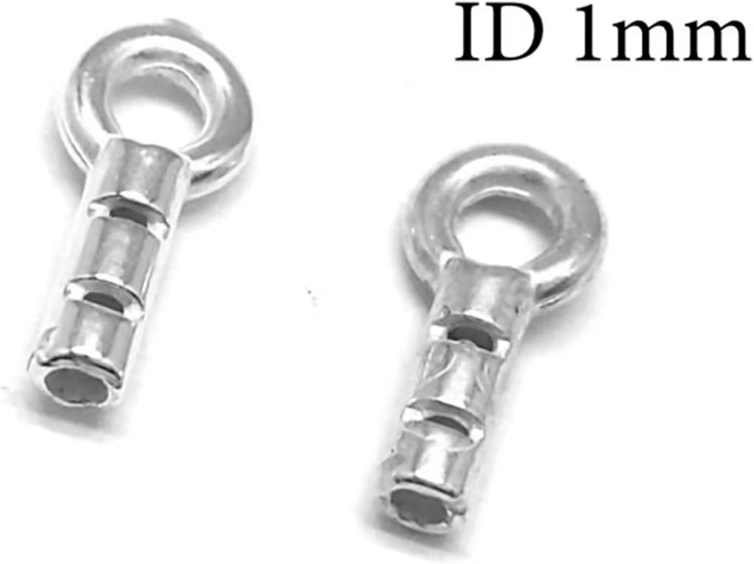Sterling Silver Crimp End Cap with Loop - 1mm Inside Diameter - Secure Closure for Delicate Jewelry