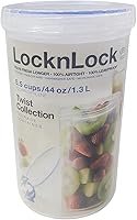 LocknLock Easy Essentials Twist 44oz Airtight Food Storage Container, BPA-Free Leakproof Lids for Pasta, Soups & Leftovers, Clear Tall