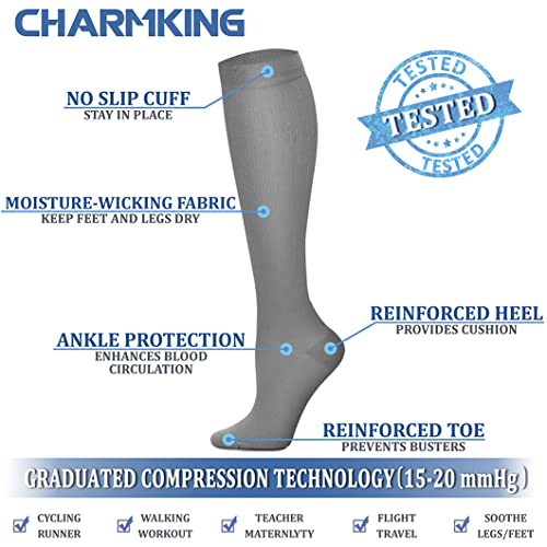 Image of Compression Socks (7 Pairs), 15-20 mmhg is BEST Graduated Athletic & Medical for Men & Women, Running, Flight, Travel, Nurses, Pregnant - Boost Performance, Blood Circulation