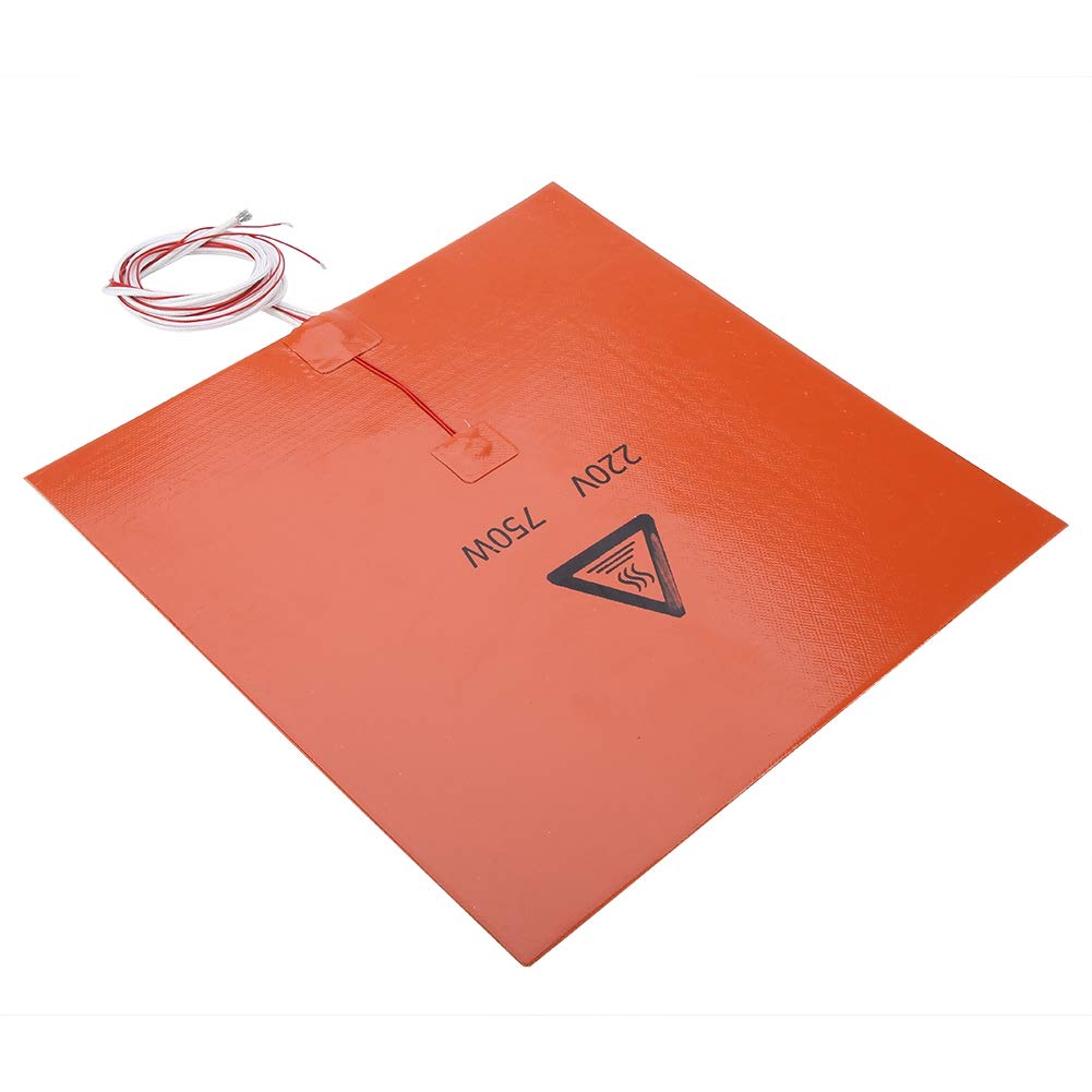 VBESTLIFE 3D Drucker Teile Heizkissen,Silikon Heiß Beheizte Bett Heizkissen,Orange(220v 750w 300 * 300mm)
