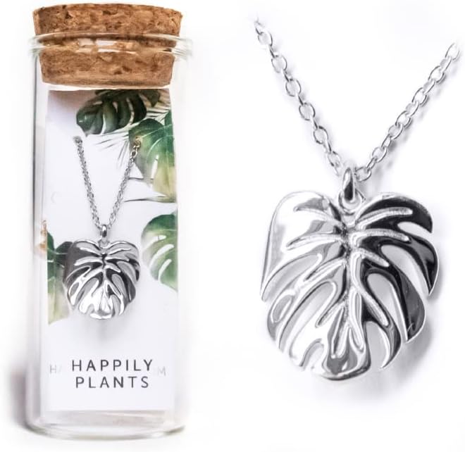 Monstera Deliciosa Necklace Charm, 18K Gold Plated, Plant Mom Gifts, Mother's Day Gift