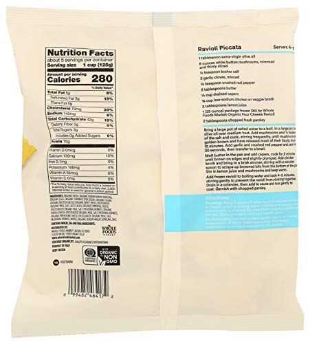 365 By Whole Foods Market, Ravioli Four Cheese Organic, 22 Ounce #TOP1