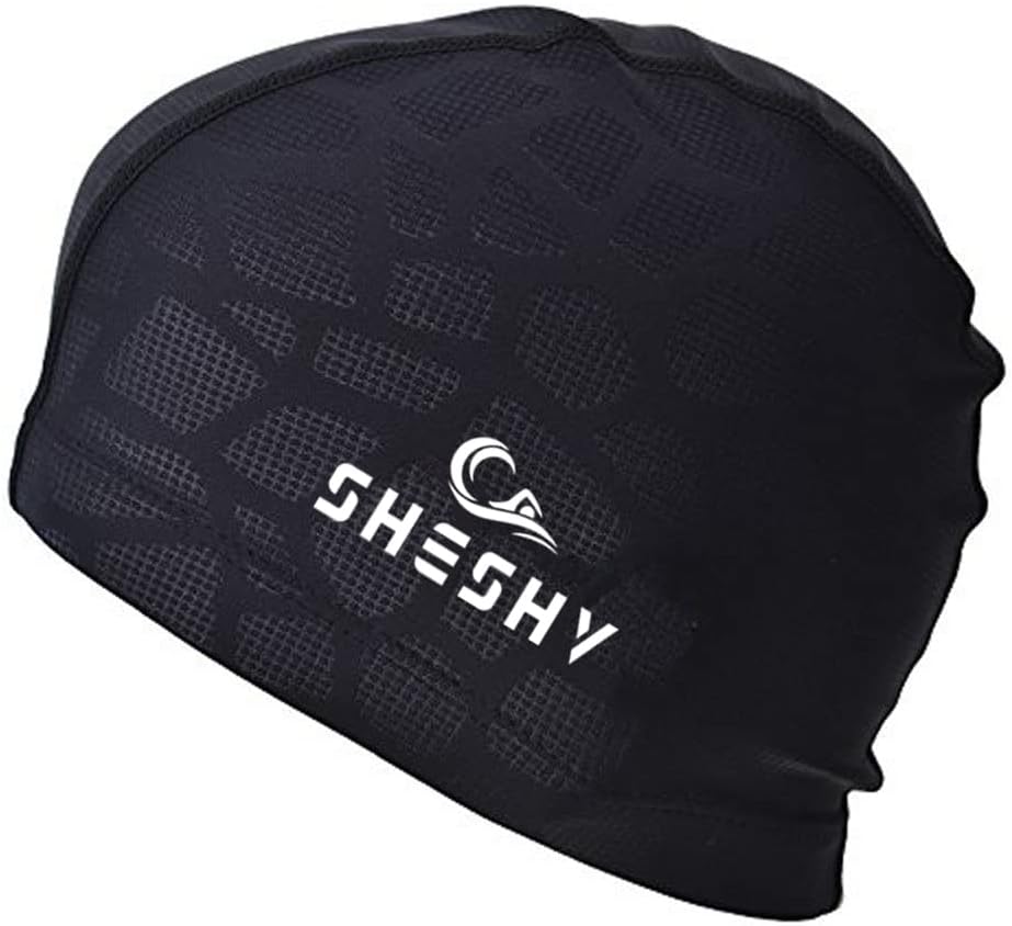 Swimming Cap, Bathing Cap, Flexible Cap Swimming Hat, Nylon Spandex Fabric Cotton PU Fiber Swim Cap for Men Women Kids