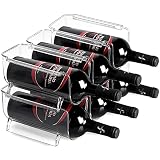 HommyPrefer 6 Pack Refrigerator Wine Rack, Stackable Acrylic Wine Rack for Refrigerator Bottle Organ