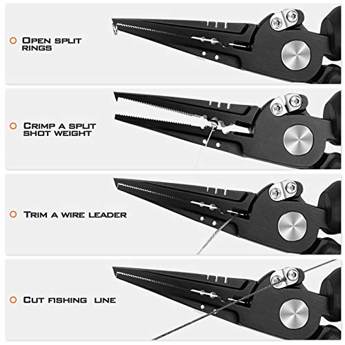 KastKing Alicate de pesca Speed Demon Pro, nariz de anel dividido, 19 cm