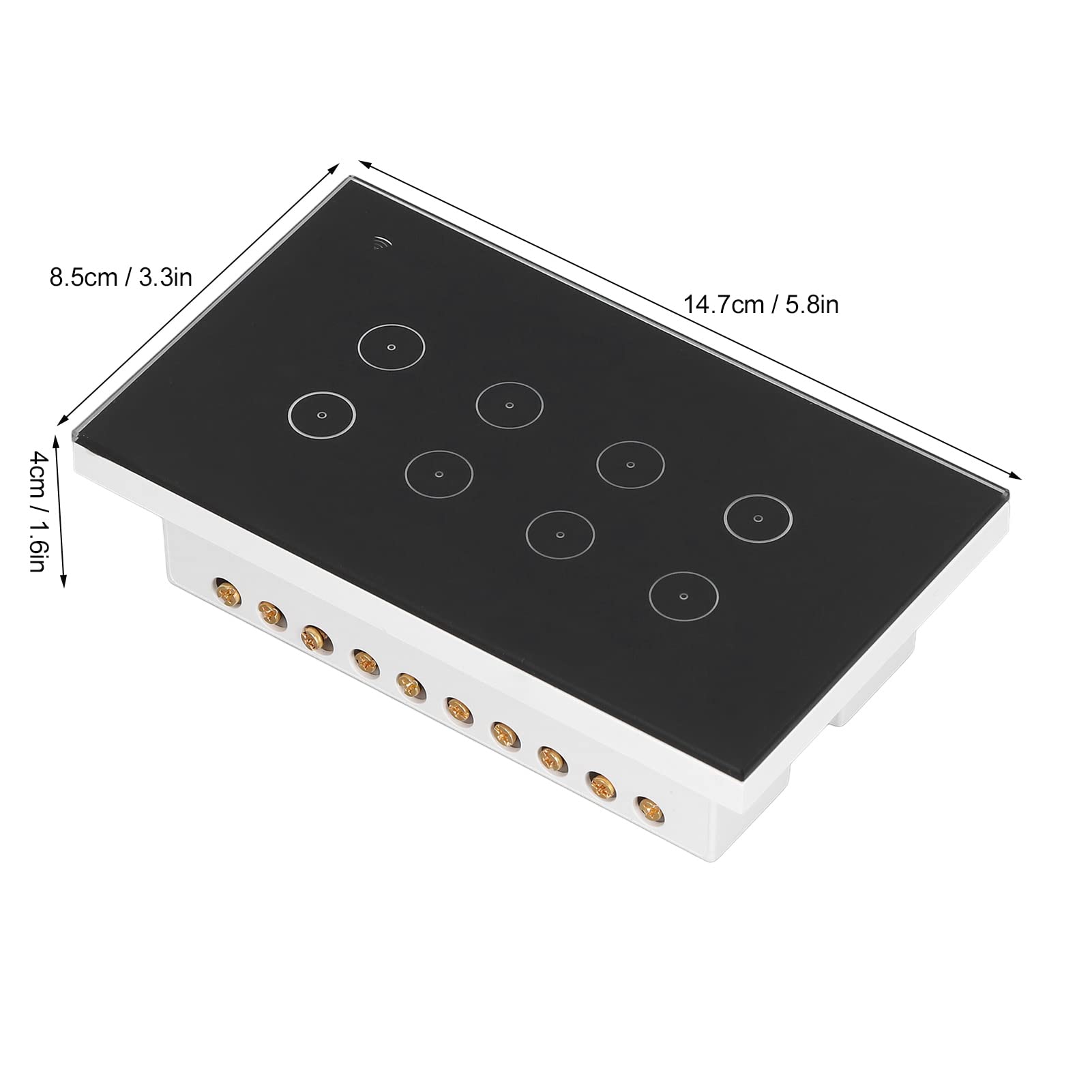 Marhynchus Interruptor de Pared WiFi Inteligente de 8 Bandas, Interruptor Táctil con Control Remoto con Control de Aplicación de Voz, para Apartamento de Hotel de Oficina en Casa