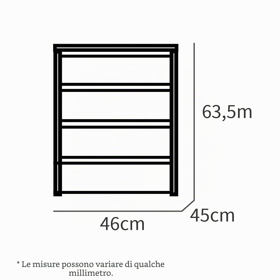 MUEBLES PITARCH | Cassettiera 4 Cassetti, Bianco Lucido, 63,5x46x45 cm (altezza x larghezza x profondità), Collezione Tibet