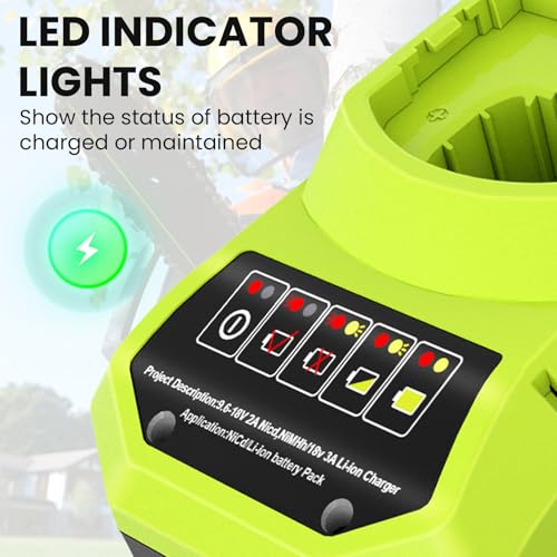 Image of Reoben P117 Rapid Charger Replacement for Ryobi 18Volt Charger Compatible with Ryobi 9.6V-18V Battery P102 P108 P189 P197 P103 P105 P107 P190 P191 PBP002 PBP005