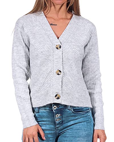 ONLY Damen Onlcarol L/S KNT Noos Cardigan, Light Grey Melange, M EU