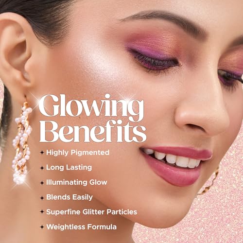 Image of Hilary Rhoda Ultra Glow Liquid Highlighter | Illuminating & Glitter Liquid Highlighter | Dewy Finish | Cruelty-Free & Vegan | Luminescent Finish | Weightless -3.8g (Ultra Champagne - Shade 03)