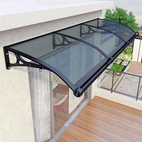 Awning for Door Entrance,Awnings for Doors,UPF 50+,Window Awnings Exterior,Aluminum Alloy Bracket,Polycarbonate Front Door Canopy for Sun Shutter,UV,Rain,Snow Protection