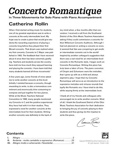 Concerto Romantique: In Three Movements for Solo Piano with Piano Accompaniment, Sheet (The Alfred Ensemble Series) - Image 3