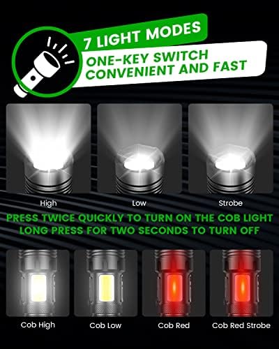 Maxesla 10000LM Torches LED Super Bright Rechargeable, Torches Battery Powered XHP70.2 with COB Side Light, IPX5 Waterproof and 7 Modes Zoomable, Gift for Men Dad Xmas Gift Torch with 3000mAh Battery