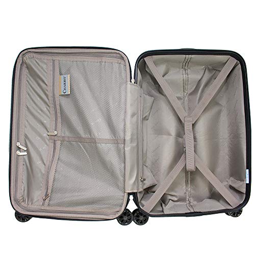 Chariot Crystal 3-Piece Expandable Lightweight Spinner Luggage Set - Champagne3