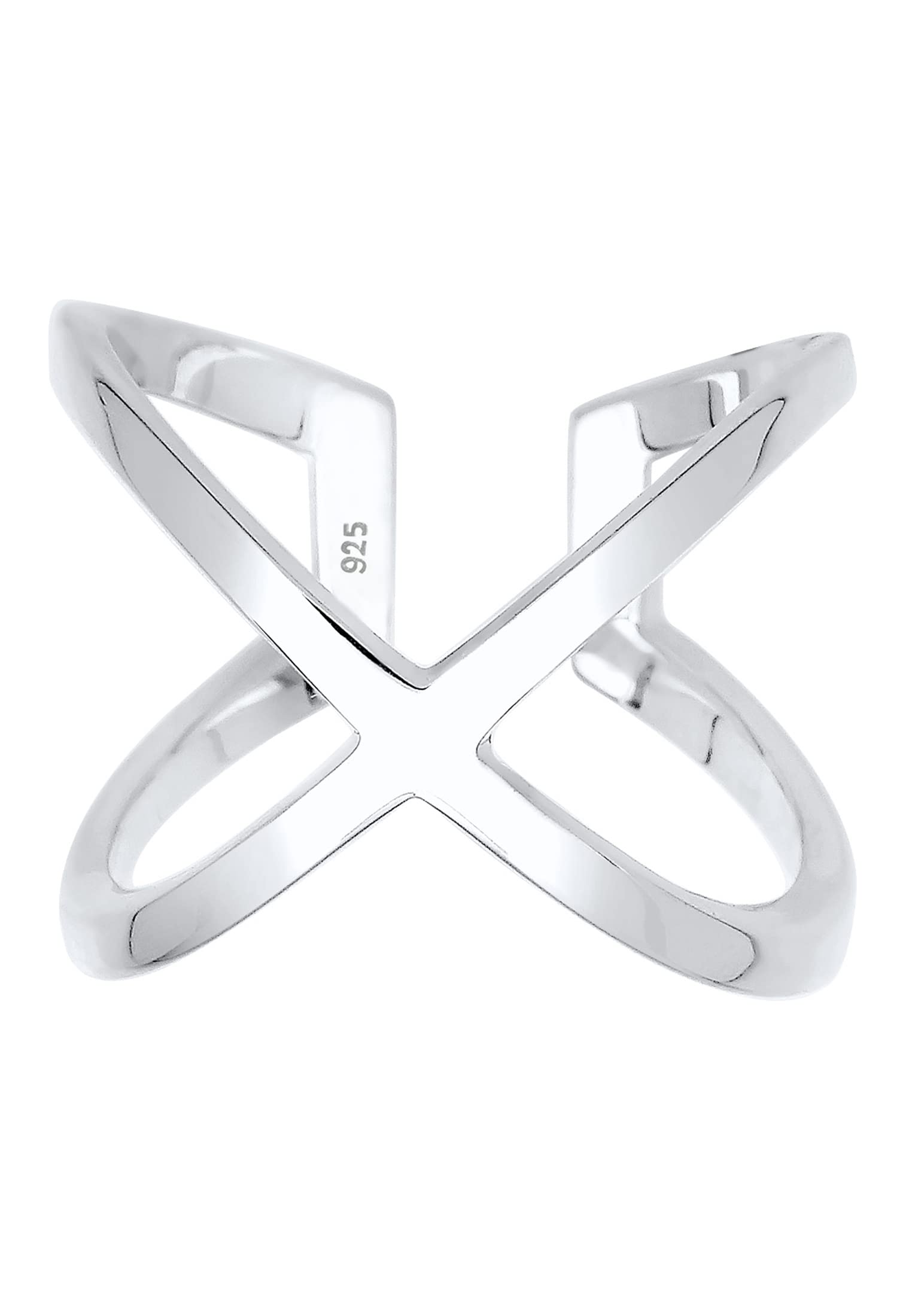 Elli Damen Ring mit Kreuz Symbol Blogger Statement in 925 Sterling Silber