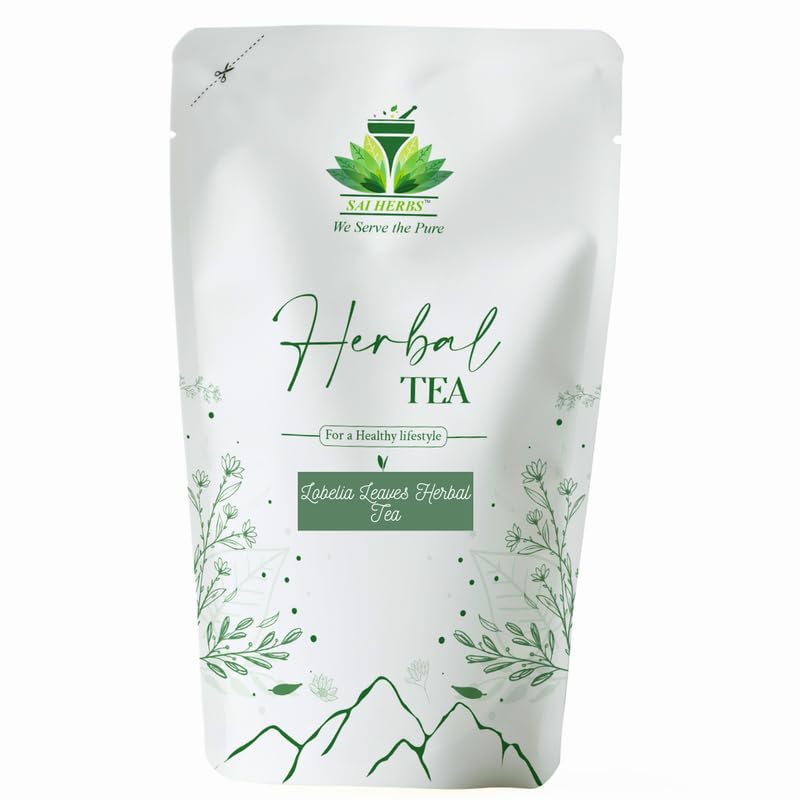 SAI HERBS Lobelia Leaves Raw Tea - Lobelia Inflata Raw Tea - For Healthy Life Style Raw Tea - Luxury Herbal Tea - Pure & Natural (25 Grams)