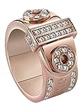  Guess Damen-Ring Messing Glas weiß Gr. 56 (17.8) - UBR28516-56