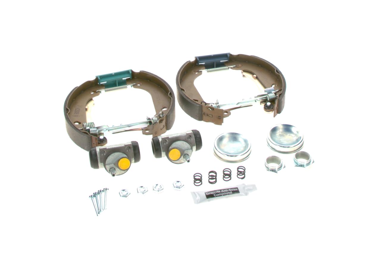 Bosch KS039 Kit Super Pro - Kit de freno trasero de tambor - 1 juego completo premontado, 2 cilindros de rueda, 4 zapatas de freno