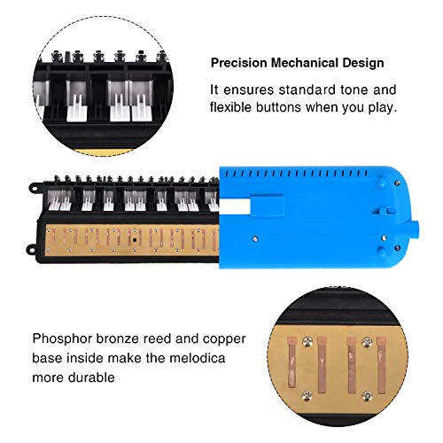 image for EastRock 37 Key Melodica Instrument Keyboard Soprano Piano Style with 