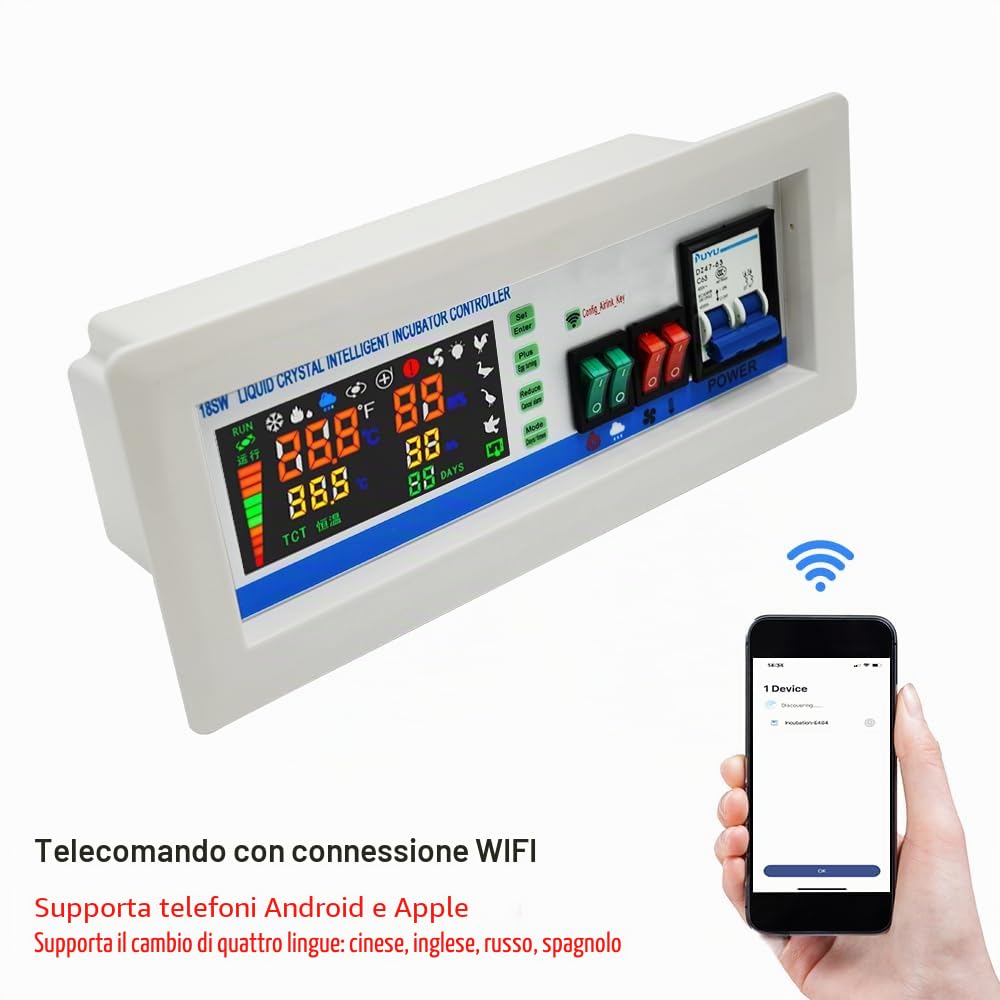 Nuovo controller XM-18sw di tipo WIFI regolatore di temperatura e umidità con controllo intelligente remoto per incubatore industriale