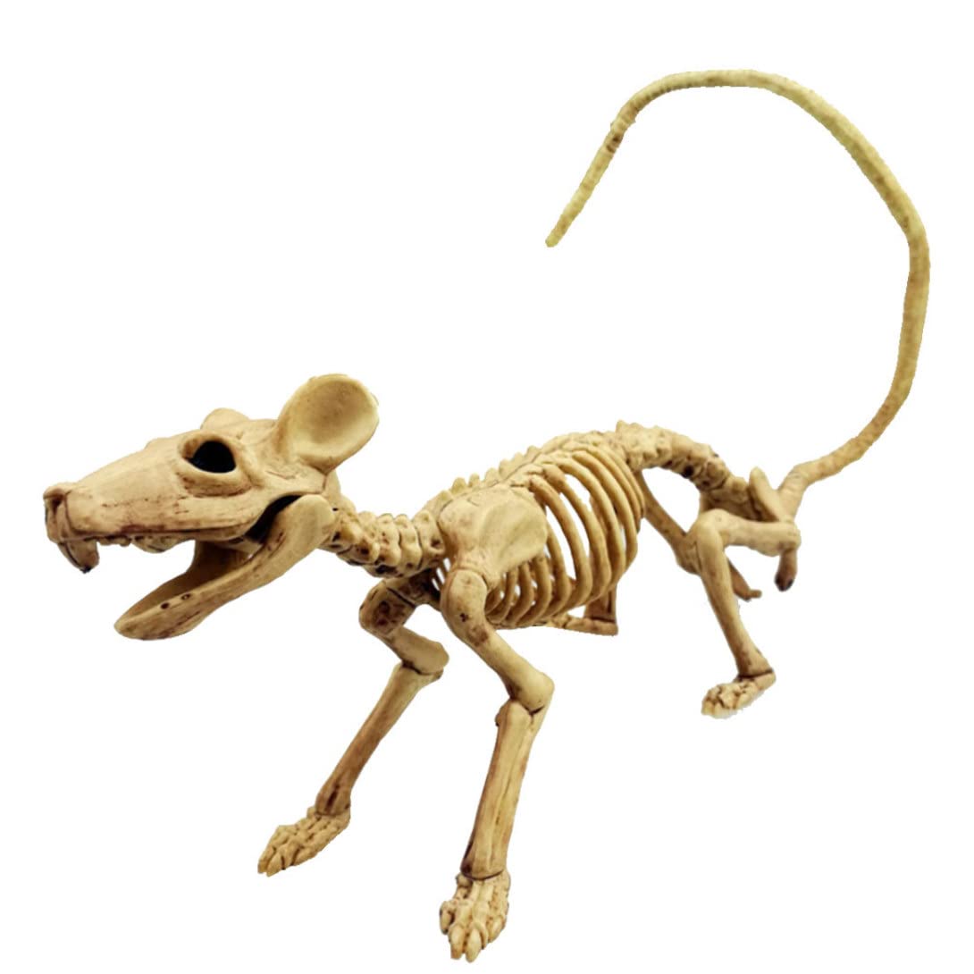 Hperu Rat Skeleton for Halloween Decorations 9x1.9x2.7 Inch Skeleton Rat Plastic Halloween Decorations Props for Haunted House Prop