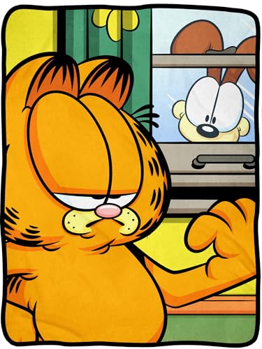 Garfield - Garfield and Odie Fuzzy Soft Fleece Throw Blanket for Bed Couch 46 X 60