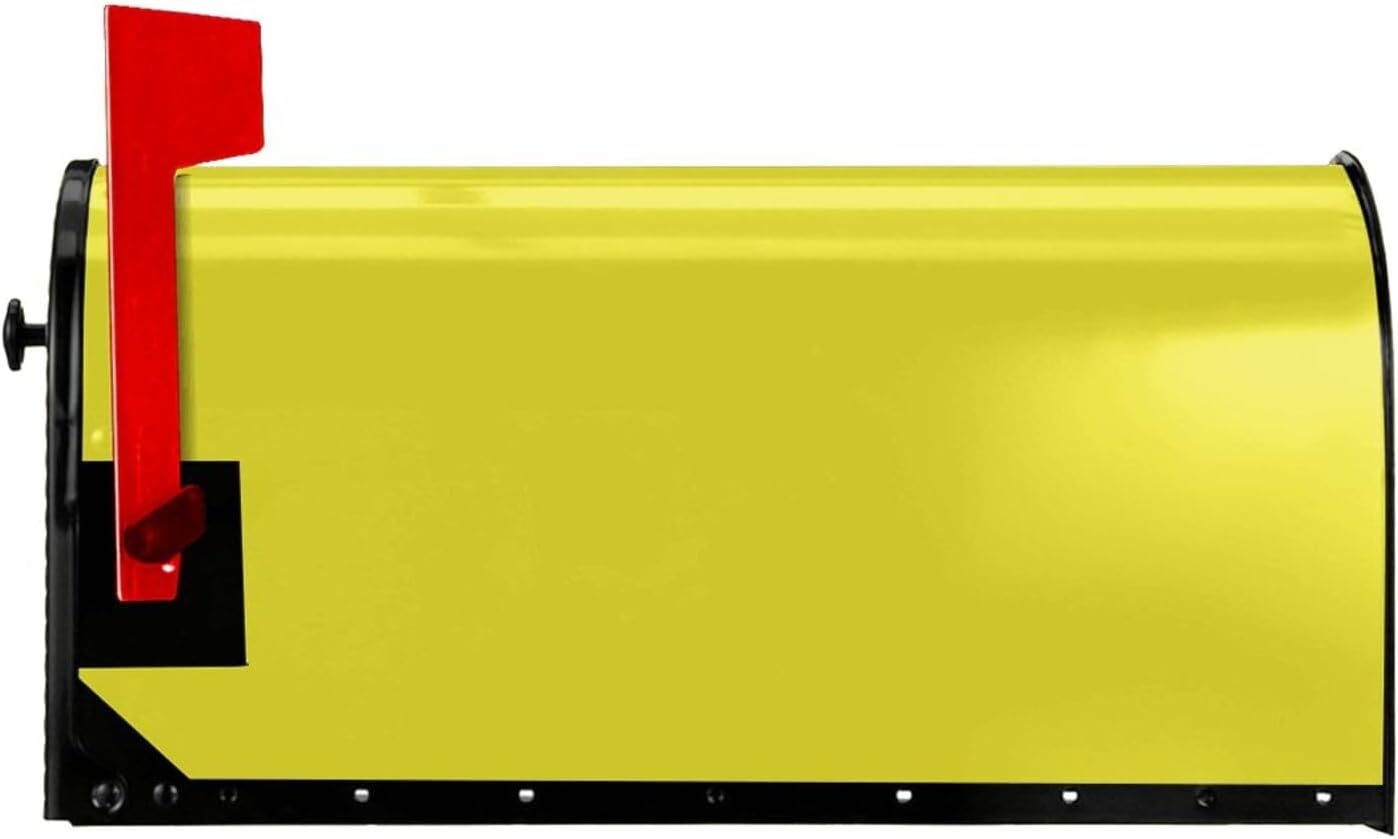 Lemon Yellow Print Magnetic Mailbox Cover - Decorative Seasonal Outdoor Mailbox Wrap Mailbox Accessory for Standard & Large US Mailboxes (21×18 in / 25.5×21in)