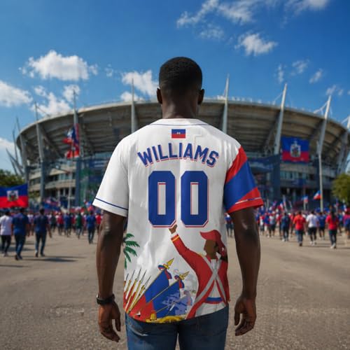 Camiseta de Béisbol Personalizada de Haití - Camiseta Deportiva para Fans con Nombre y Número para Hombre y Mujer miniatura 4