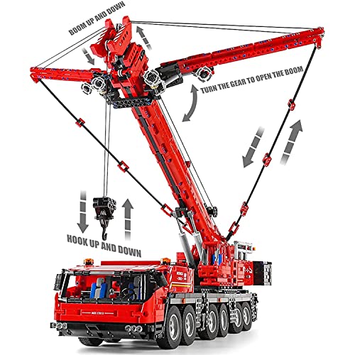 RcBrick Technik LKW Kran Modell, 4460 Teile Technik Schwerlastkran Technic Ferngesteuert Kranwagen mit 5 Motor Moc… – Bild 4