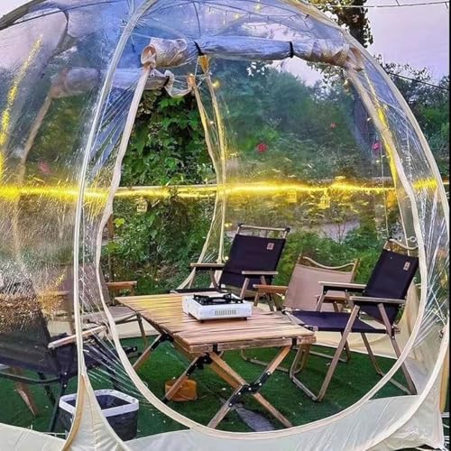Klares Blasenhaus für den Garten, 11,5 Fuß/3,6 m, geodätisches Haus, Camping-Unterstand im Freien mit transparentem Fenster, wetterfestes Gewächshaus, beheiztes Iglu, geeignet für Terrassen