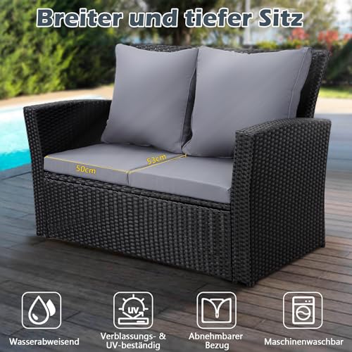 Gartenmöbel-Set MeXo Polyrattan Lounge Set für Garten und Balkon