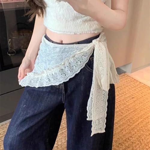 Women Lace Cover Up Skirt Triangle Shawl Mermaid Skirt Sheer See Through Swimwear Beach Wrap Scarf3