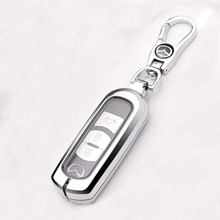Amazon Mazda マツダ 金属 Tpu スマートキーケース Cx5 Cx3 Cx8 キーカバー アクセラ アテンザ Demio シリコン 専用 カバー 高級 オーダーメード 車キーケース スタイリッシュ キーホルダー 鍵を保護 汚れ 滑り 落ちにく 傷 防止 金属 シルバー キーケース