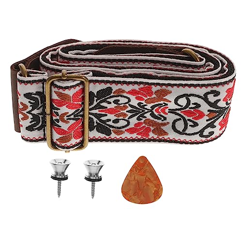 ibasenice 2 Ensembles Brodé Sangle De Guitare Guitare Ceinture Pour Cadeau Tissé Guitare Rétro Cadeaux Rétro Guitare Sangles Guitare Bretelles Basse Sangle Véritable Cuir Ukulélé Blanc - Les Beatles, Paul McCartney, John Lennon, RIngo Starr, George Harrison ibasenice 2 Ensembles Brodé Sangle De Guitare Guitare Ceinture Pour Cadeau Tissé Guitare Rétro Cadeaux Rétro Guitare Sangles Guitare Bretelles Basse Sangle Véritable Cuir Ukulélé Blanc – Image 7